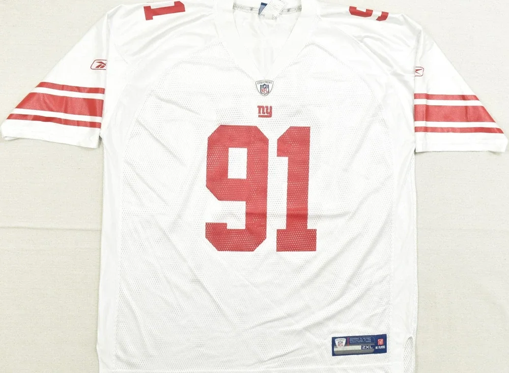 Reebok NFL New York Giants Justin Tuck 91 On Field Jersey White Men's Size 2XL